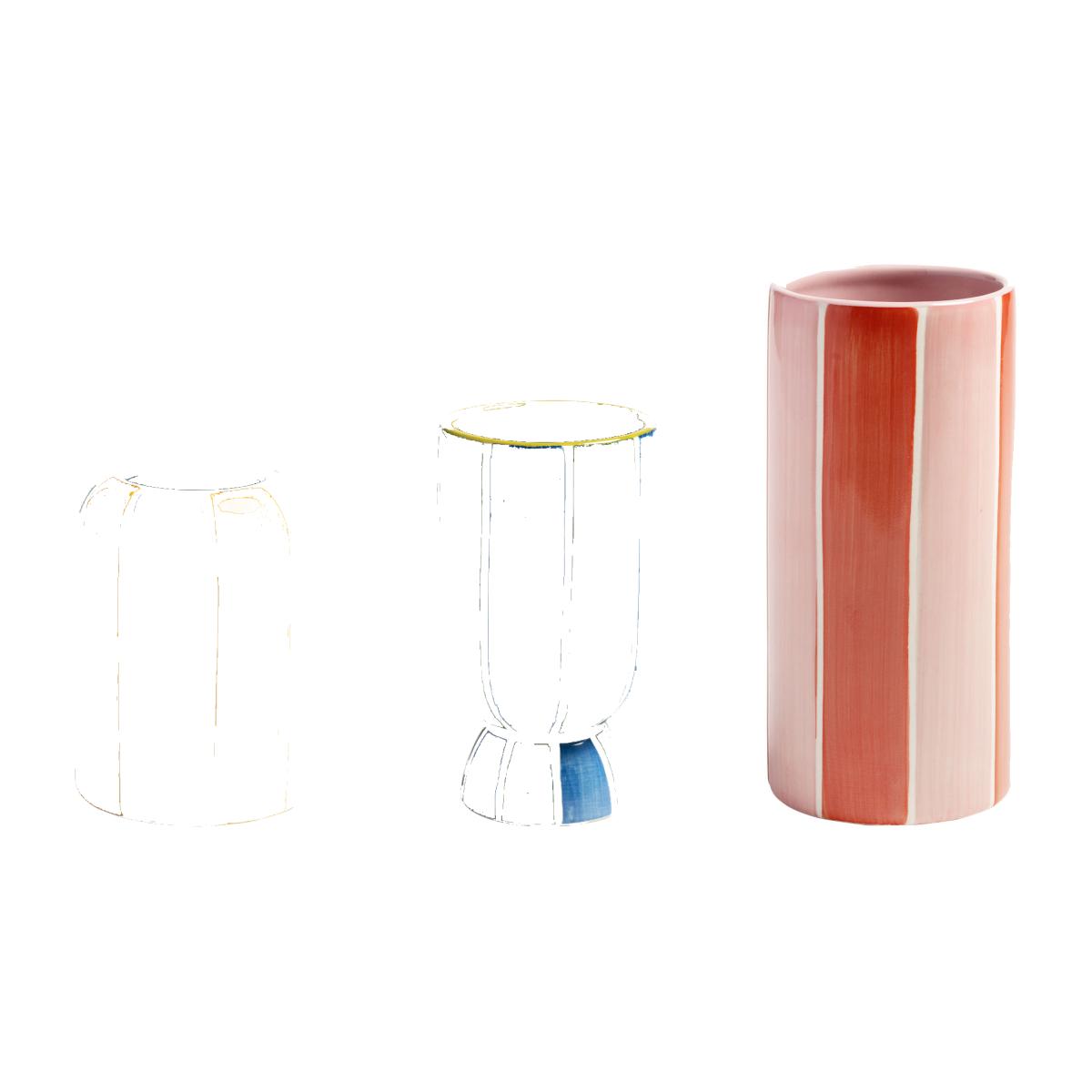 Ligne Vase ceramic multicoloured / Set of 3 mini vases - & klevering – image 1