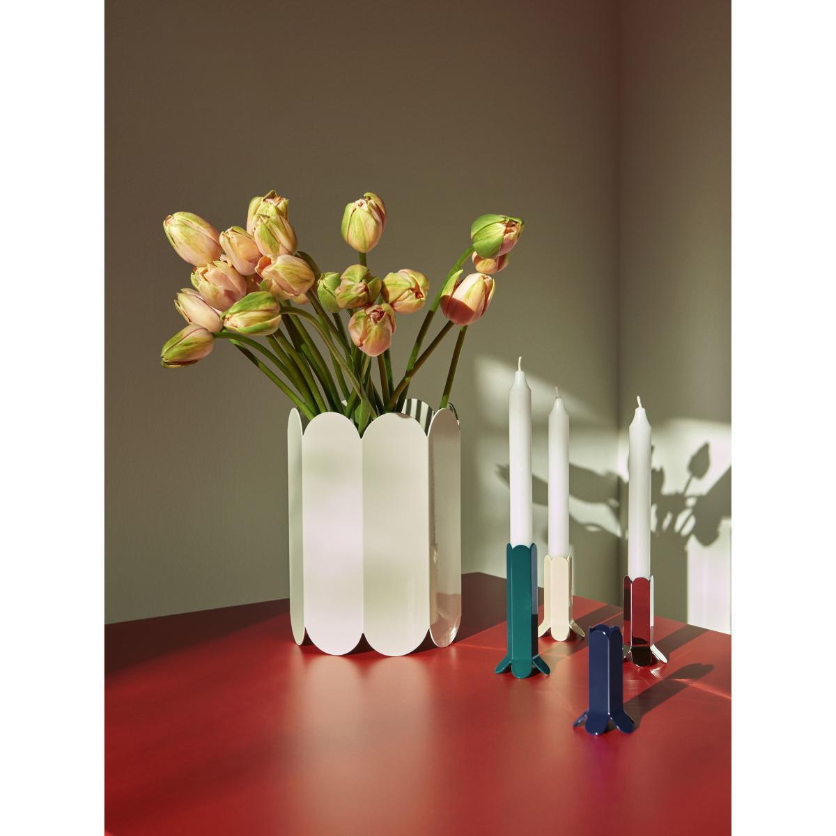 Arcs Vase - / Metal - Ø 17 x H 25 cm by Hay White – image 2