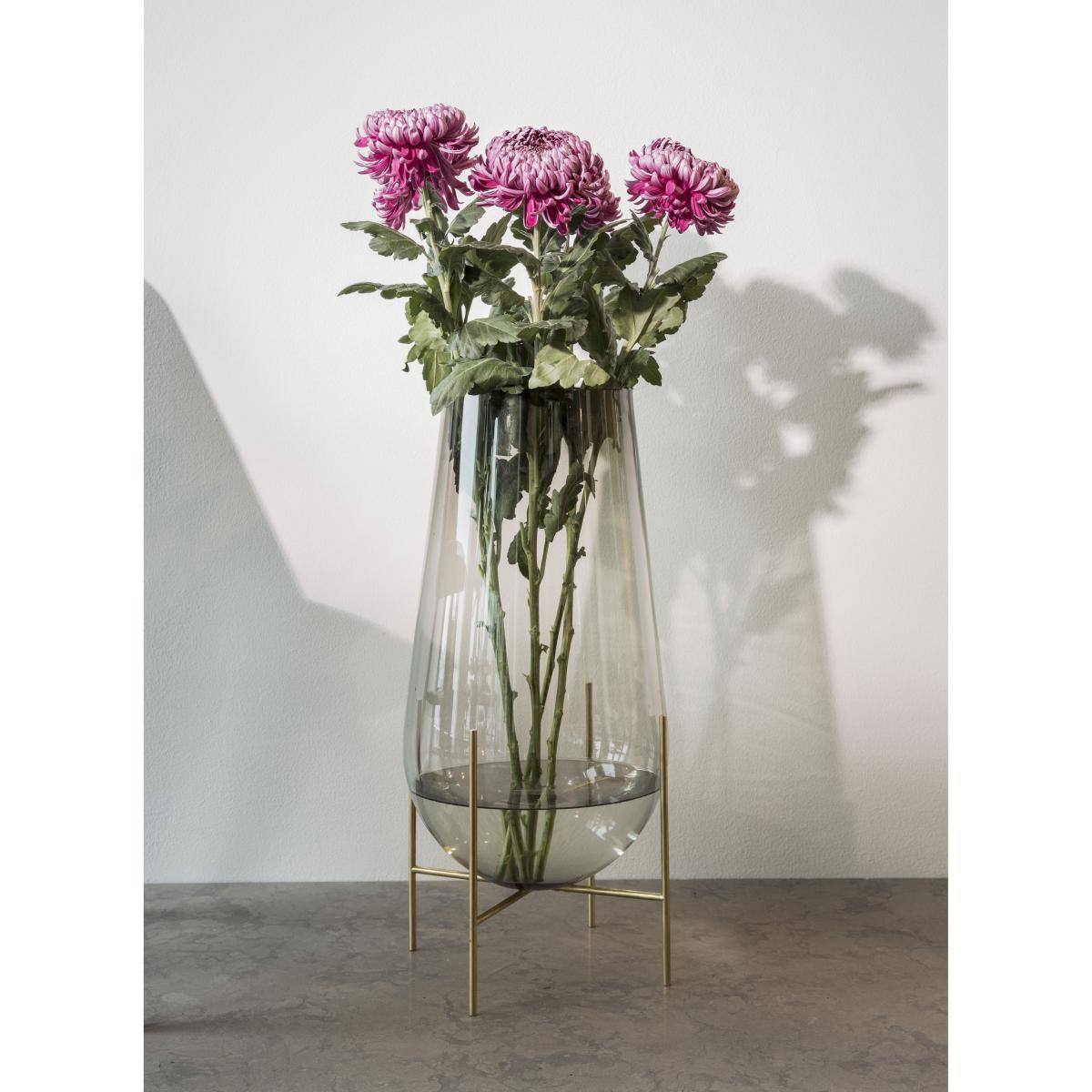 Echasse Large Vase - H 60 cm / Glass & brass by Menu Grey/Gold – image 2