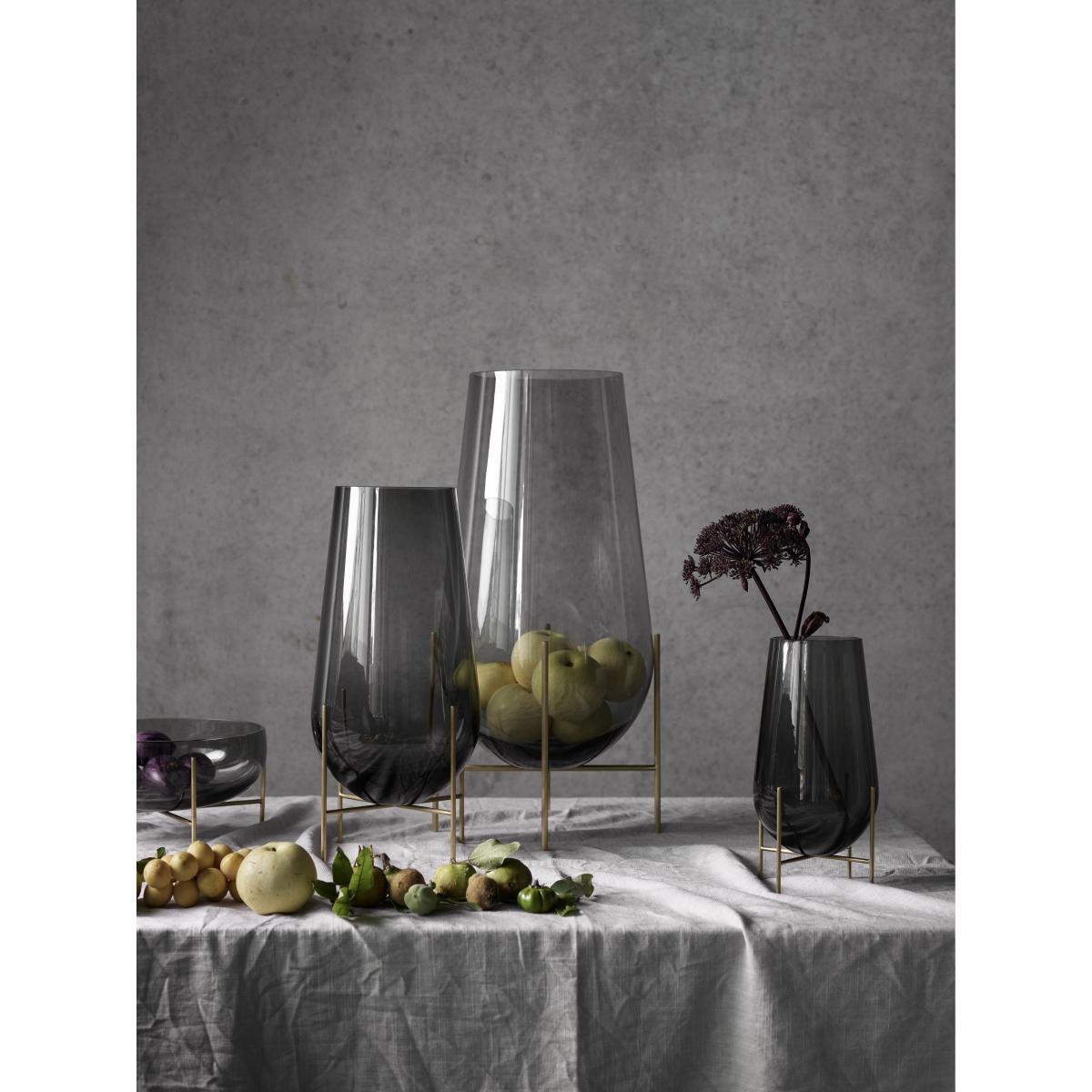 Echasse Large Vase - H 60 cm / Glass & brass by Menu Grey/Gold – image 6