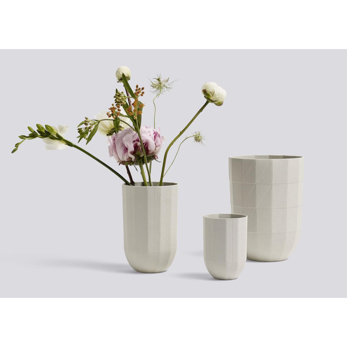 Paper Porcelain Vase - Large - Ø 14 x H 19 cm by Hay White/Grey – image 2
