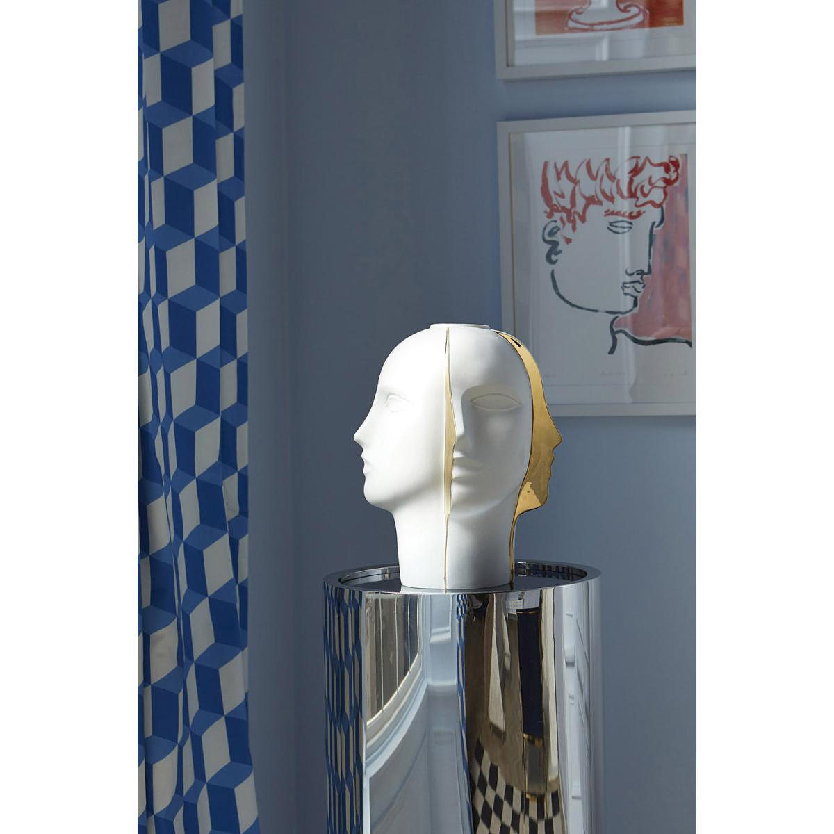 Atlas Split Vase - / Porcelain - Faces in relief by Jonathan Adler White – image 3