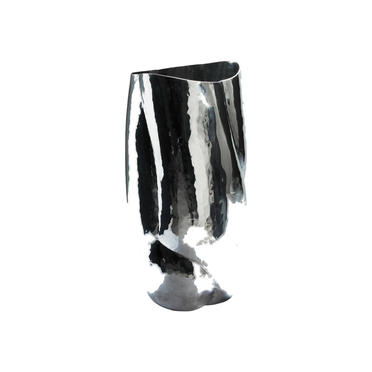 Cloud TALL Vase silver metal / Ø 21.5 x H 43.5 cm - Handmade - Tom Dixon – image 1
