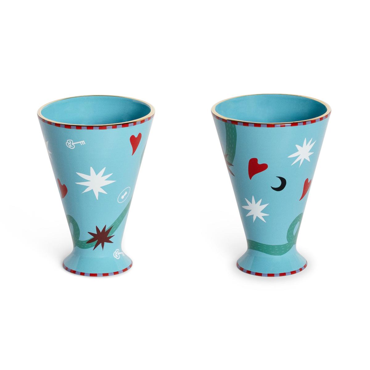 Star Vase ceramic blue / Ø 14 x H 20 cm - Bitossi Home – image 2