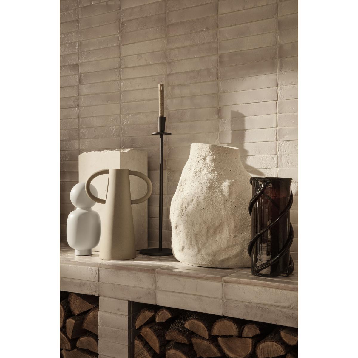 Vulca Large Vase - / Stoneware - H 45 cm by Ferm Living White – image 3