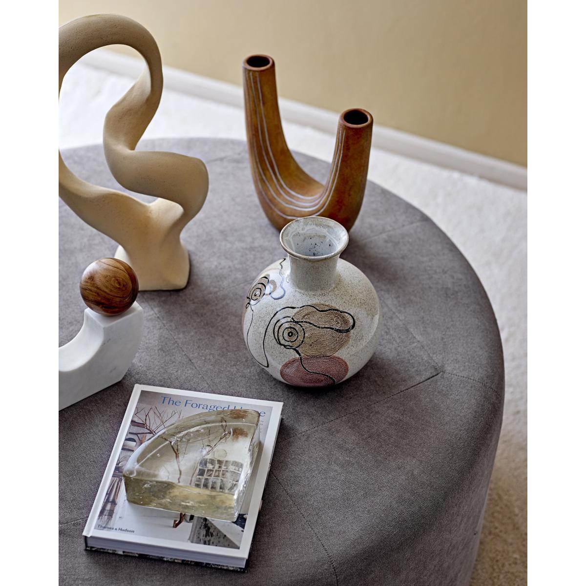 Vase - / Hand-painted ceramic by Bloomingville White – image 3