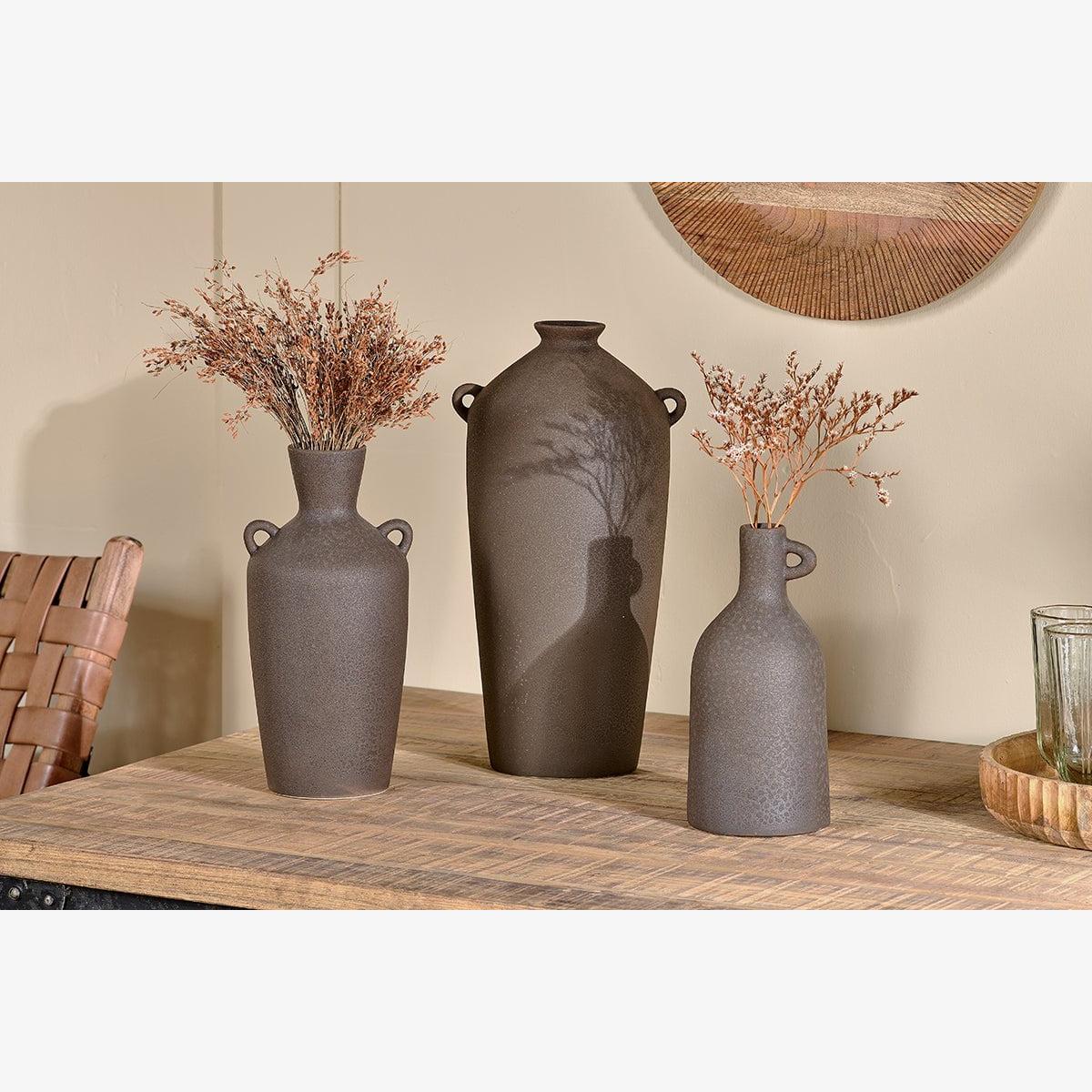 Nkuku Varkala Ceramic Decorative Vase | Gift Jewellery & Accessories | Black | Small – image 1