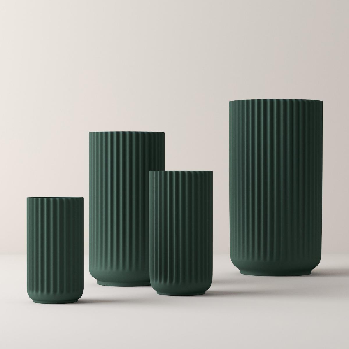 Lyngby vase Copenhagen green matt 15 cm – image 2