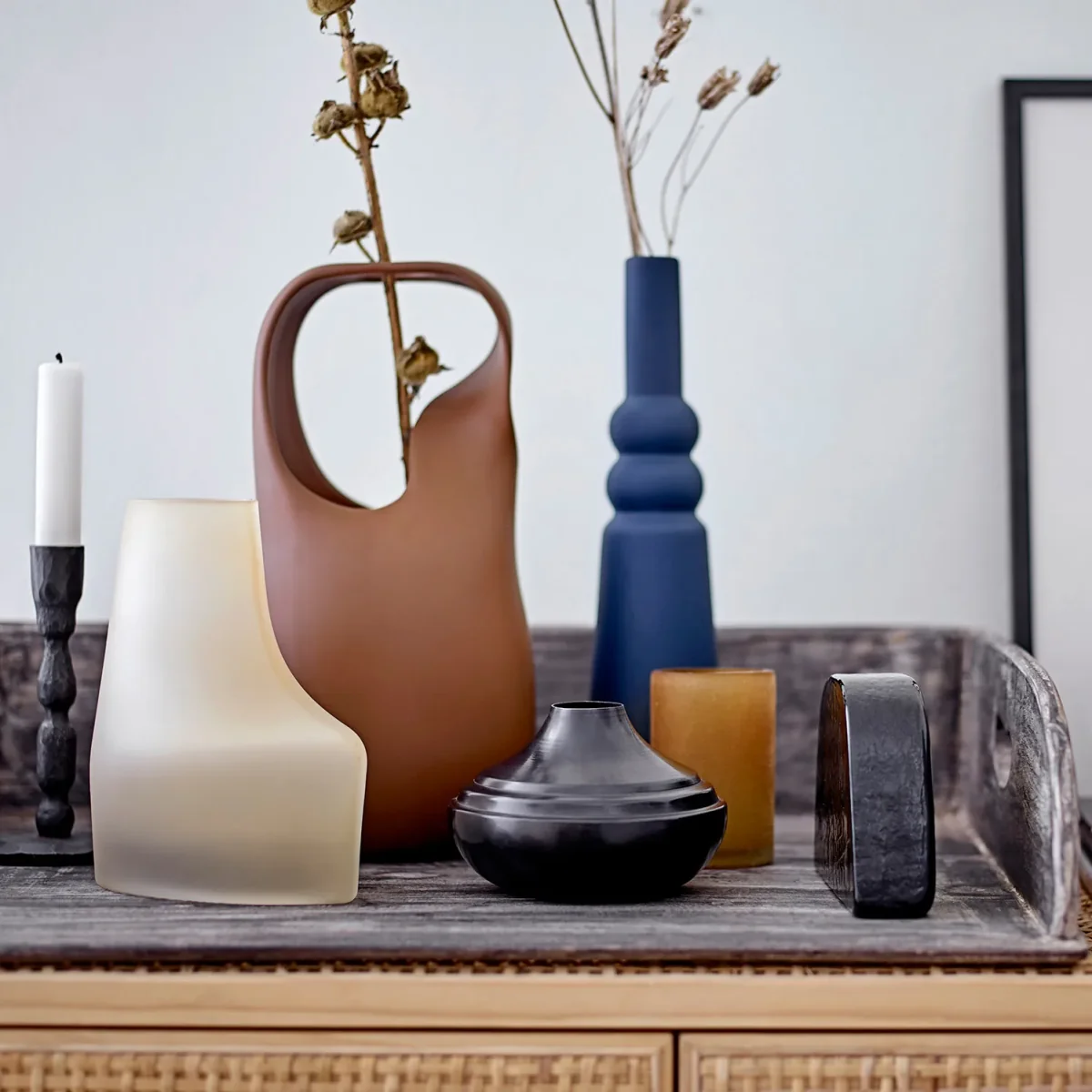 Nicita vase with handle 28.5 cm brown – image 2