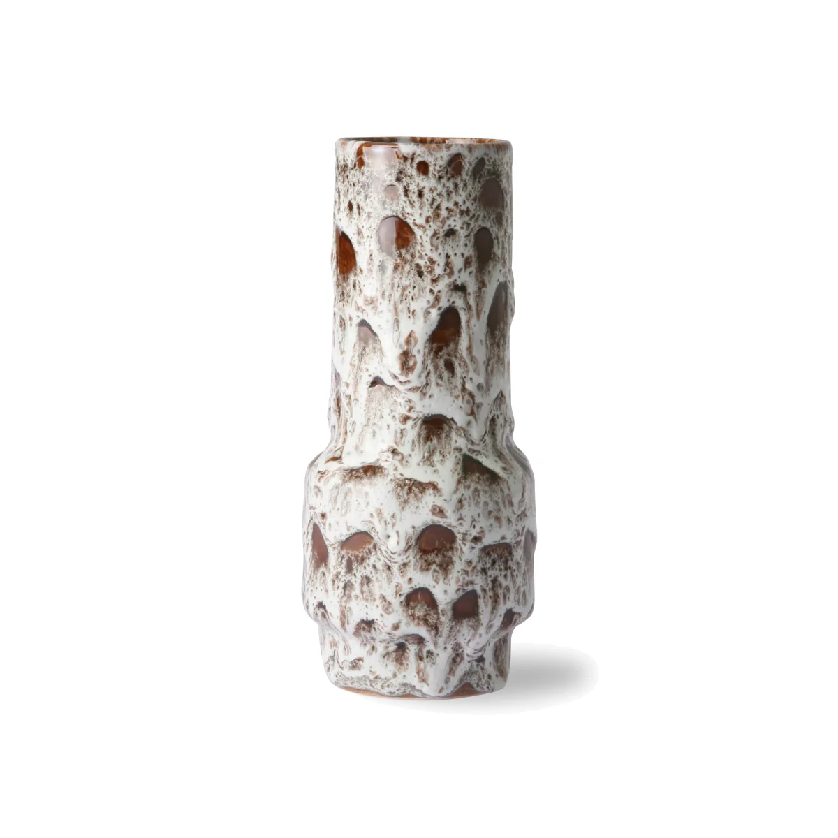 Retro vase 20.5 cm lava white – image 1