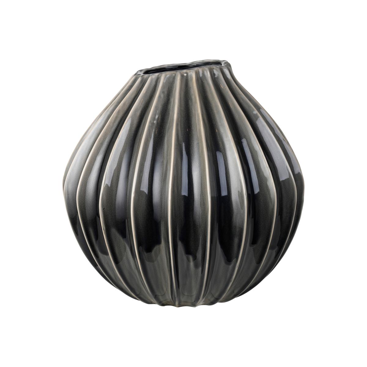 Wide vase smoked pearl 40 cm