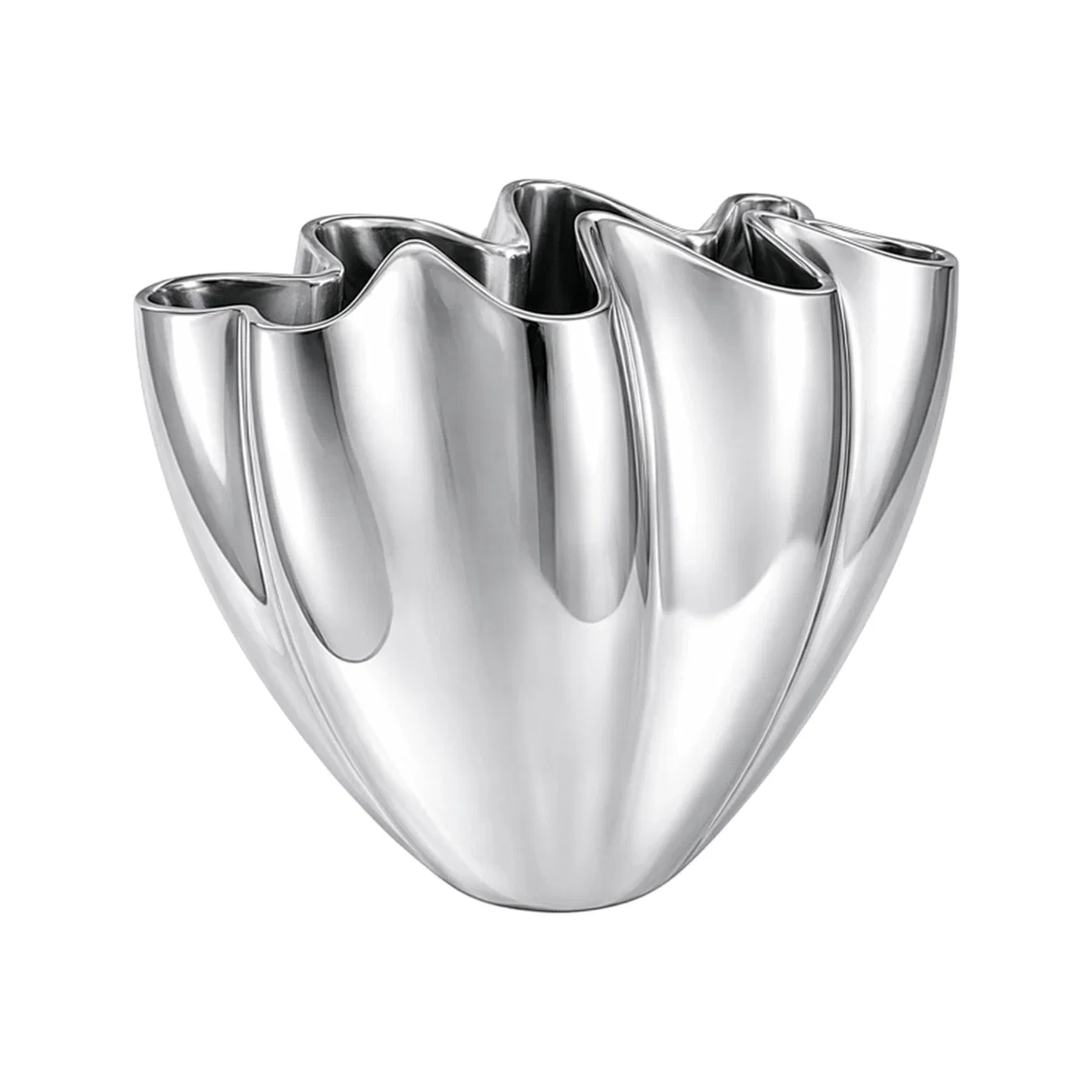 Mette Ditmer Shell vase Large 30 cm Chrome – image 1