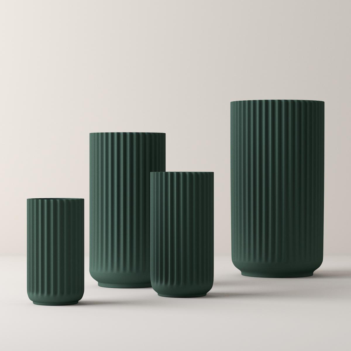 Lyngby vase Copenhagen green matt 25 cm – image 2