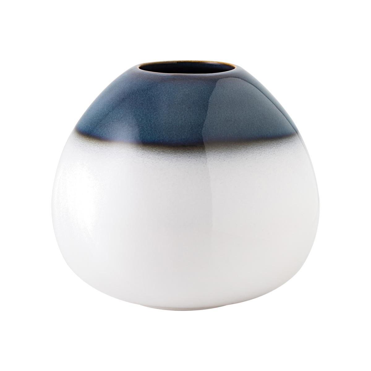Lave Home egg-shaped vase 13 cm Blue-white – image 1