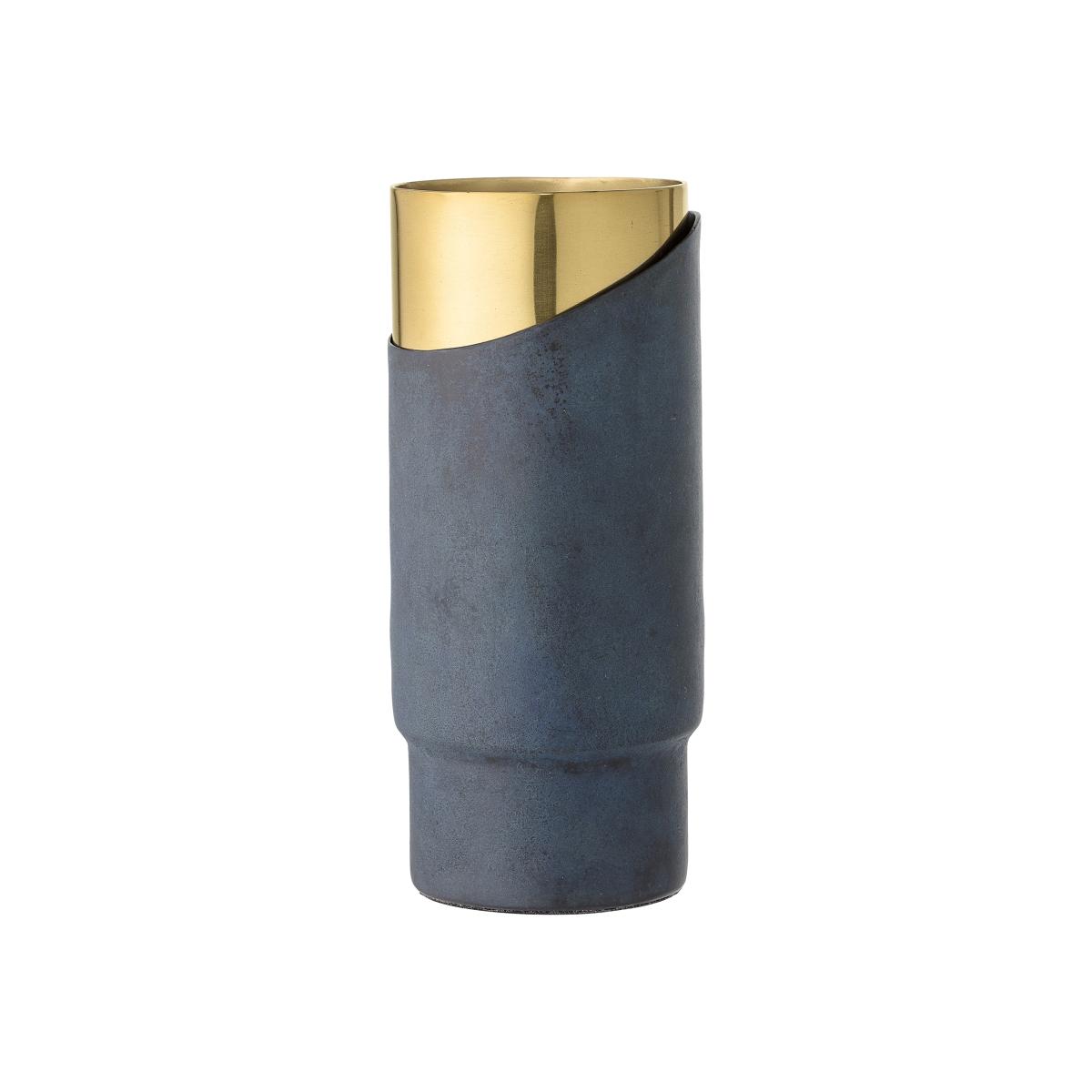 Bloomingville metal vase blue-gold 23 cm – image 1