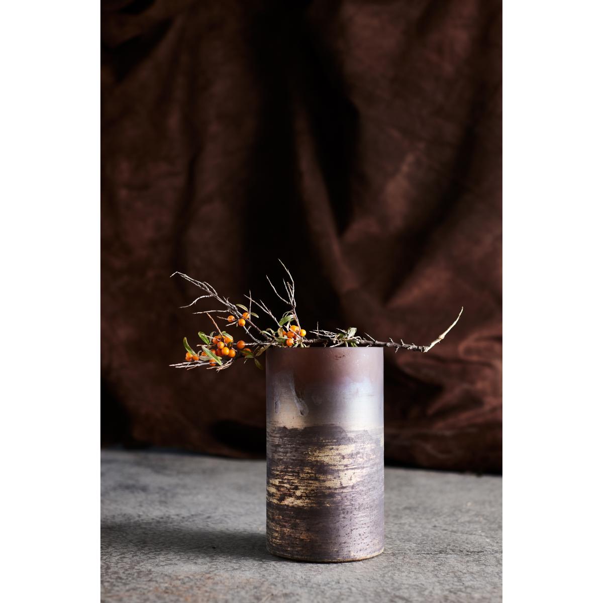 MUUBS Lana vase Ø14x25 cm Brown-gold – image 4