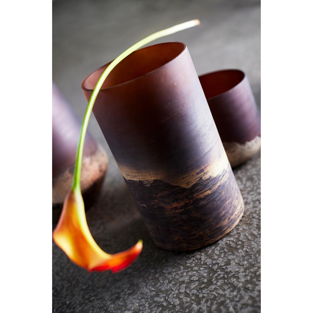 MUUBS Lana vase Ø14x25 cm Brown-gold – image 5