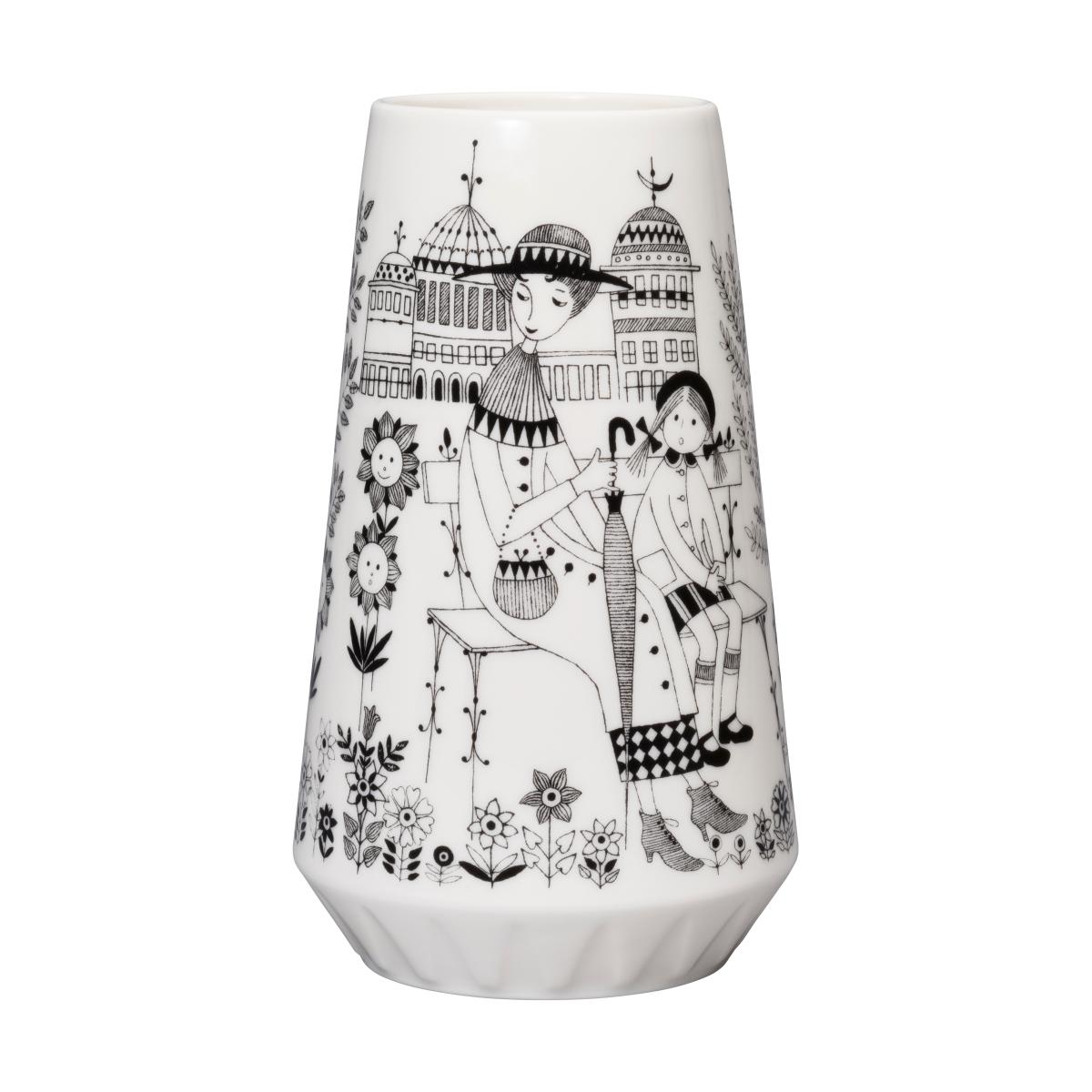 Arabia Emilia vase 19 cm Black-white – image 2