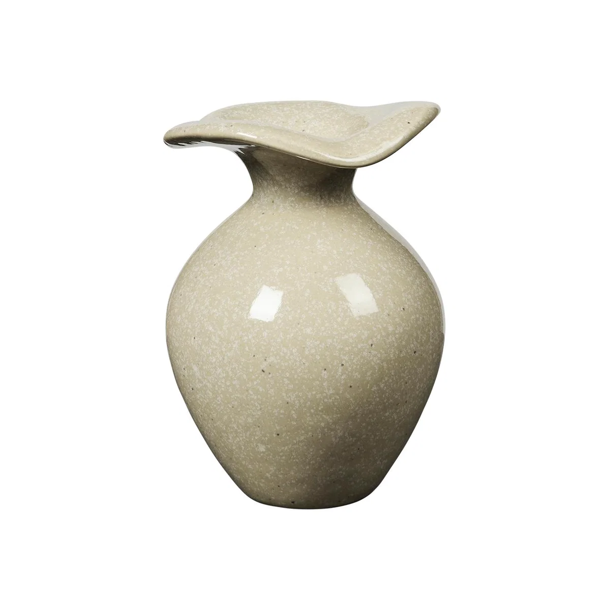 Broste Copenhagen Florentina Vase XS 14 cm Beige