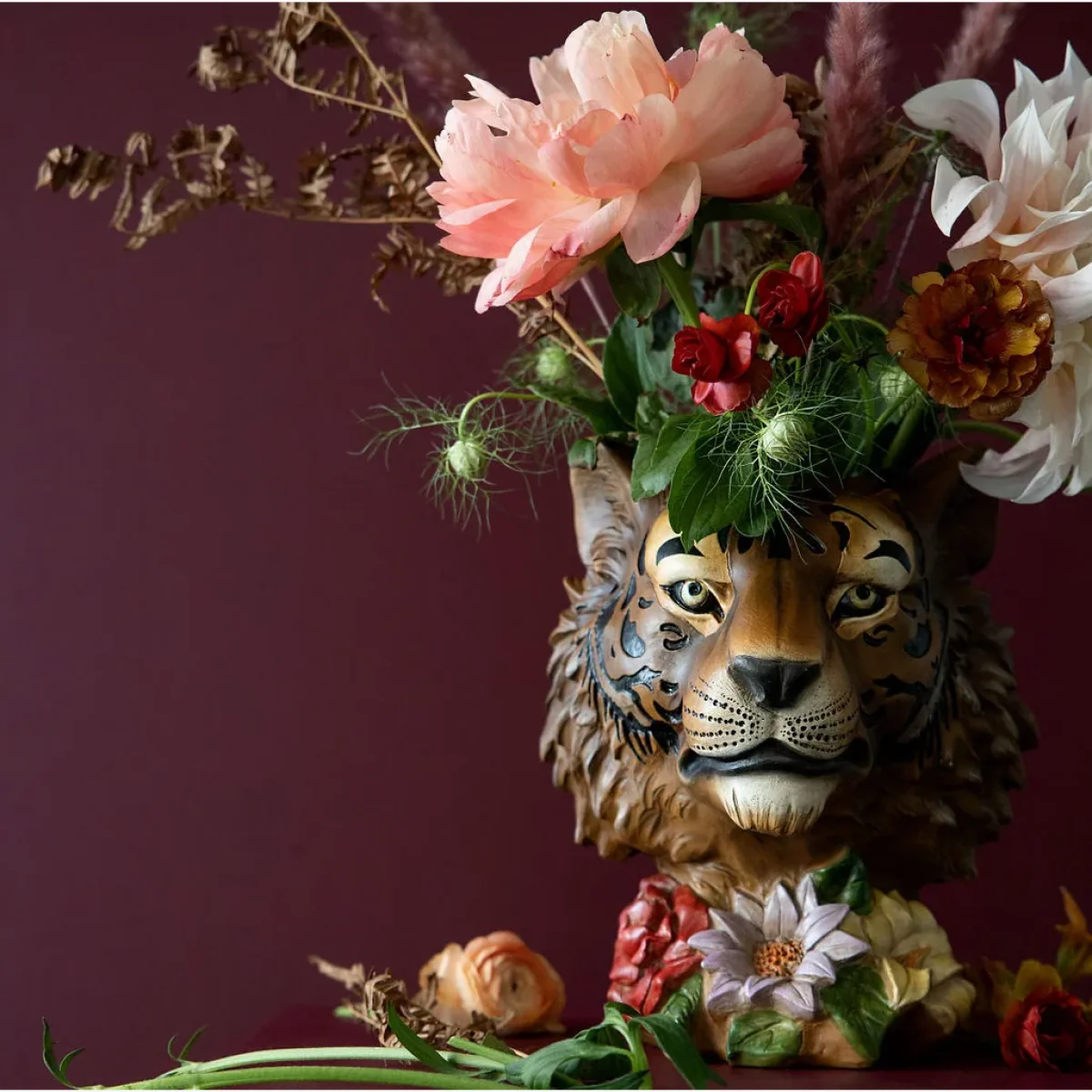 Tiger vase 28.5 cm multi – image 1