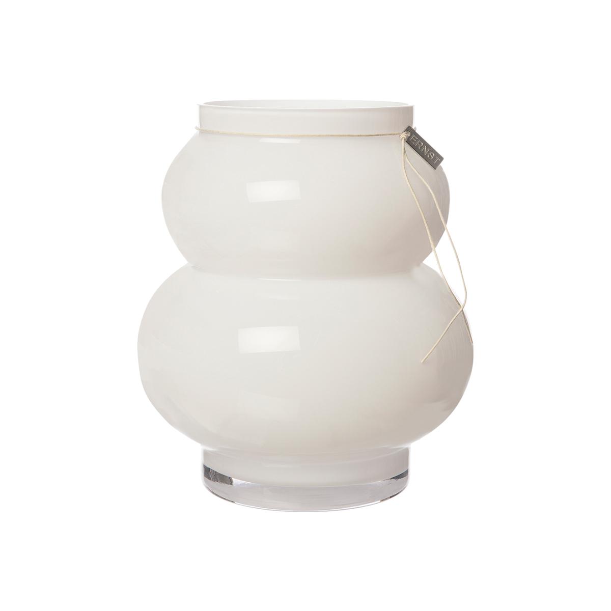 Ernst glass vase curved 21.5 cm White