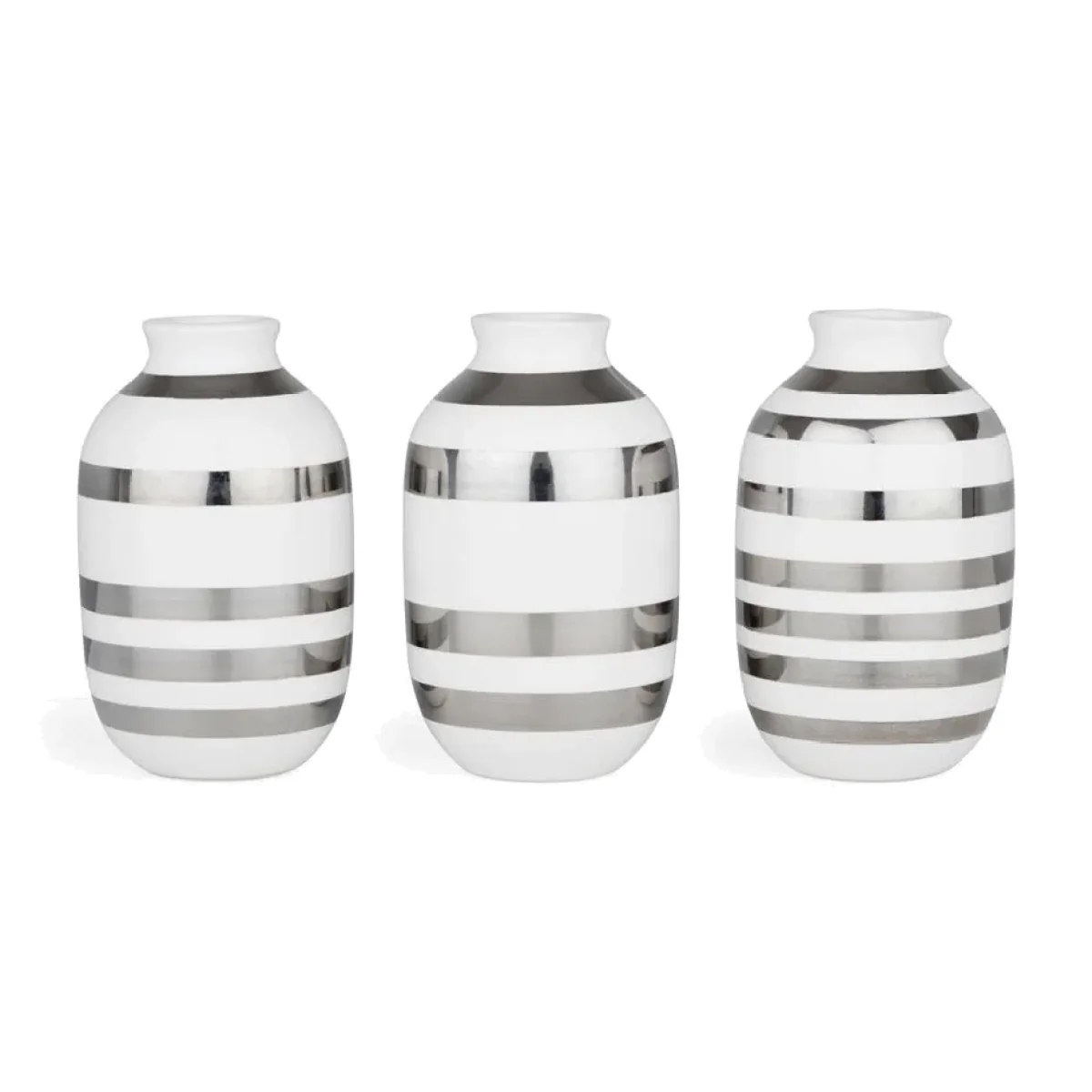 Omaggio miniature vase 3-pack silver-white – image 1