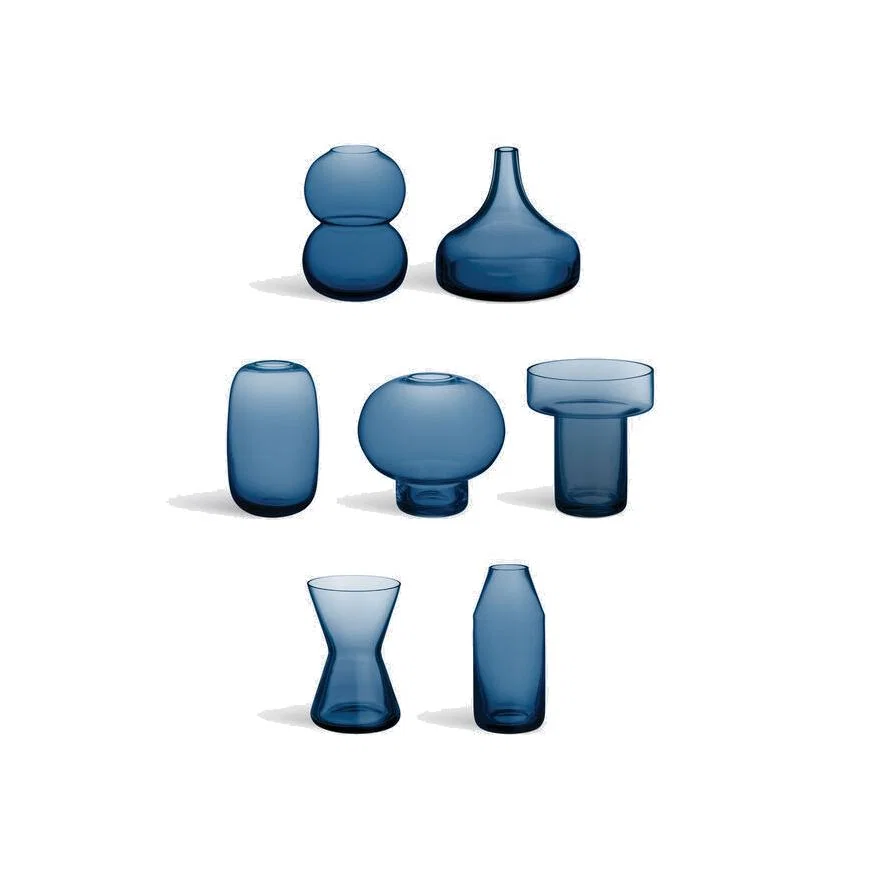 Orrefors Midsummer Mini Vases 7 pieces Midnight blue – image 1