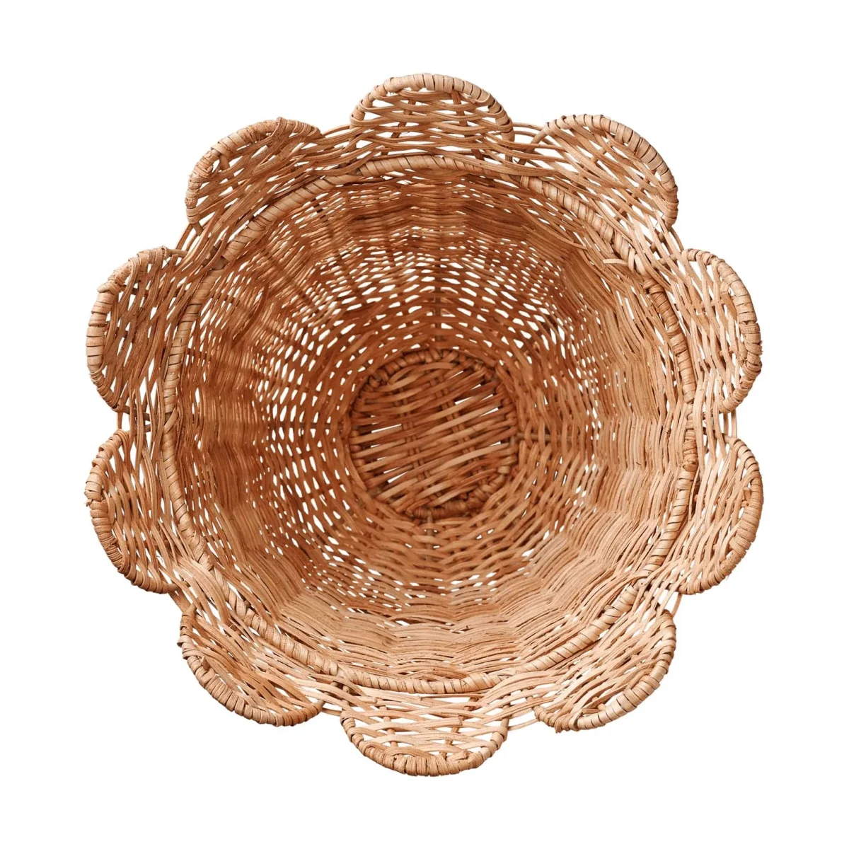 Pick a Poppy Scallop Rattan vase Natural 30x31 cm – image 3