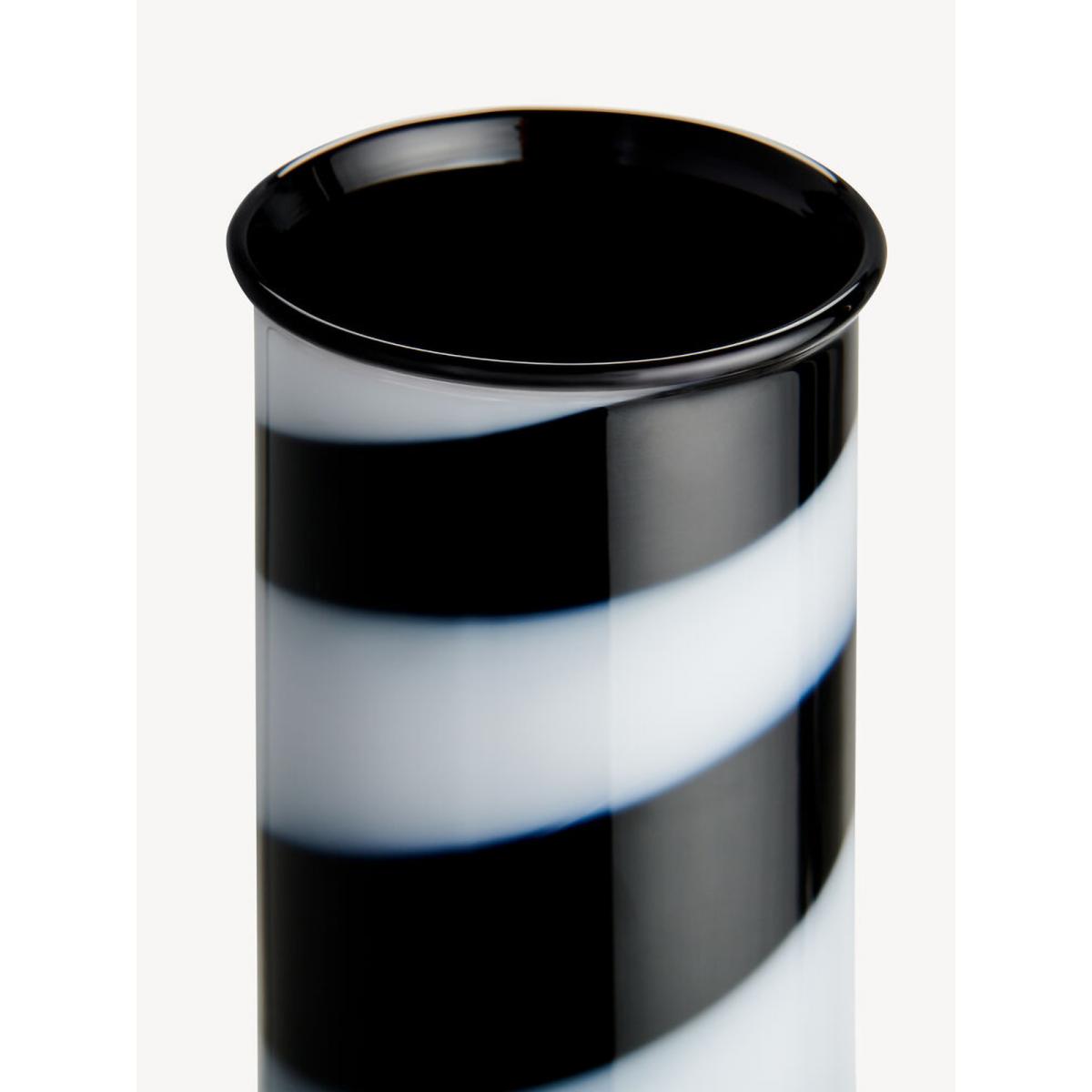 Kosta Boda Lab cylinder vase 30 cm Black-white – image 3