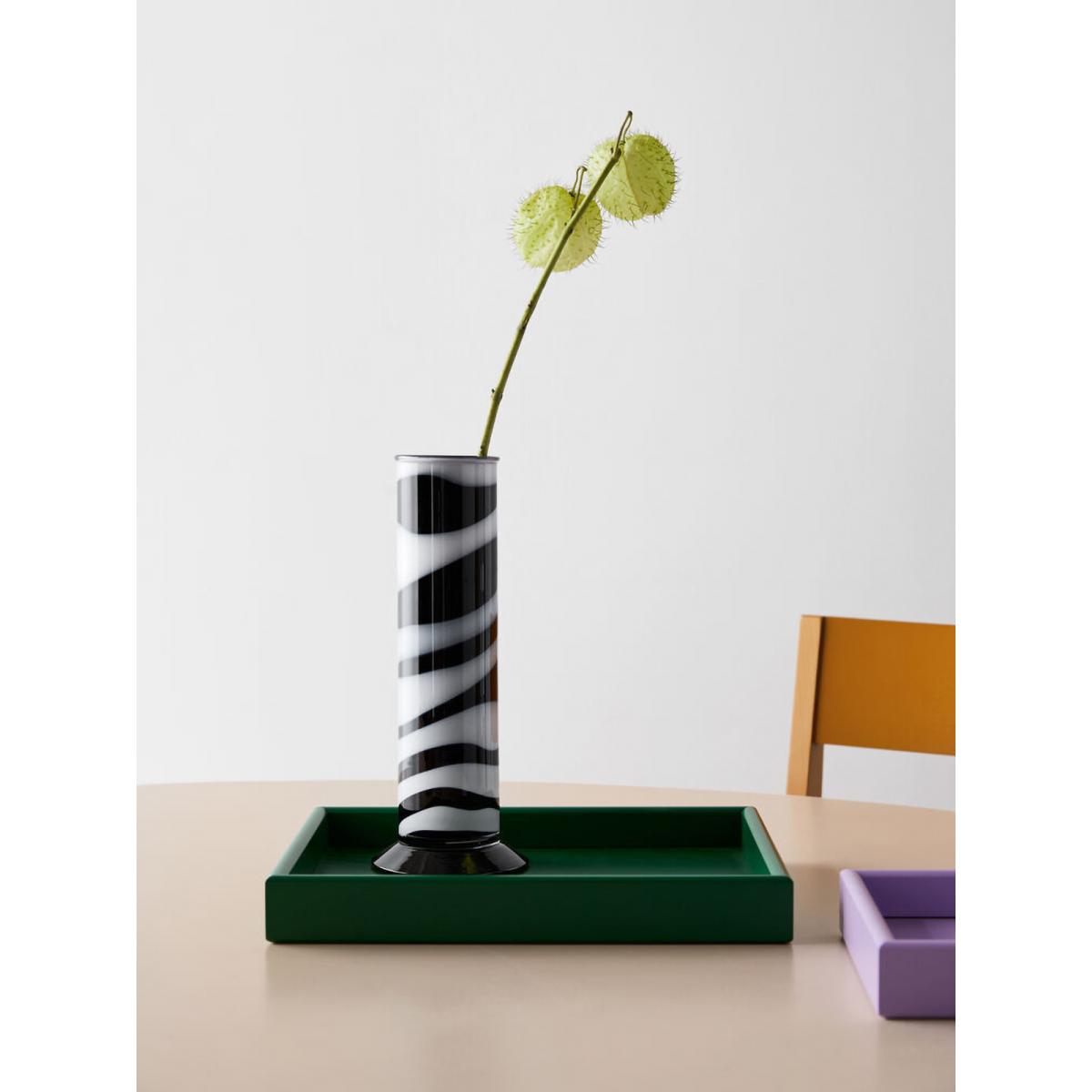 Kosta Boda Lab cylinder vase 30 cm Black-white – image 5