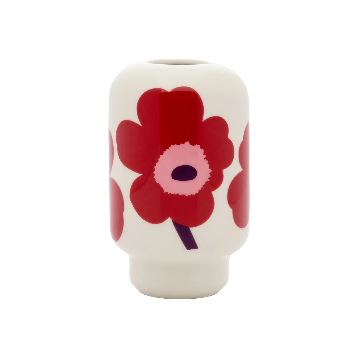 Marimekko Unikko vase 14 cm White-cranberry-pink-plum