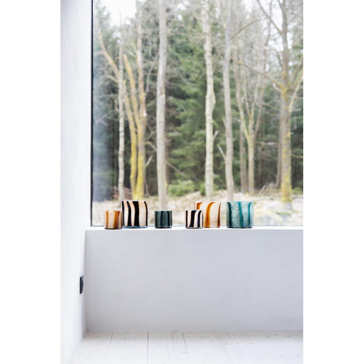 Calore lantern-vase M Ø15 cm Green-dark green – image 5