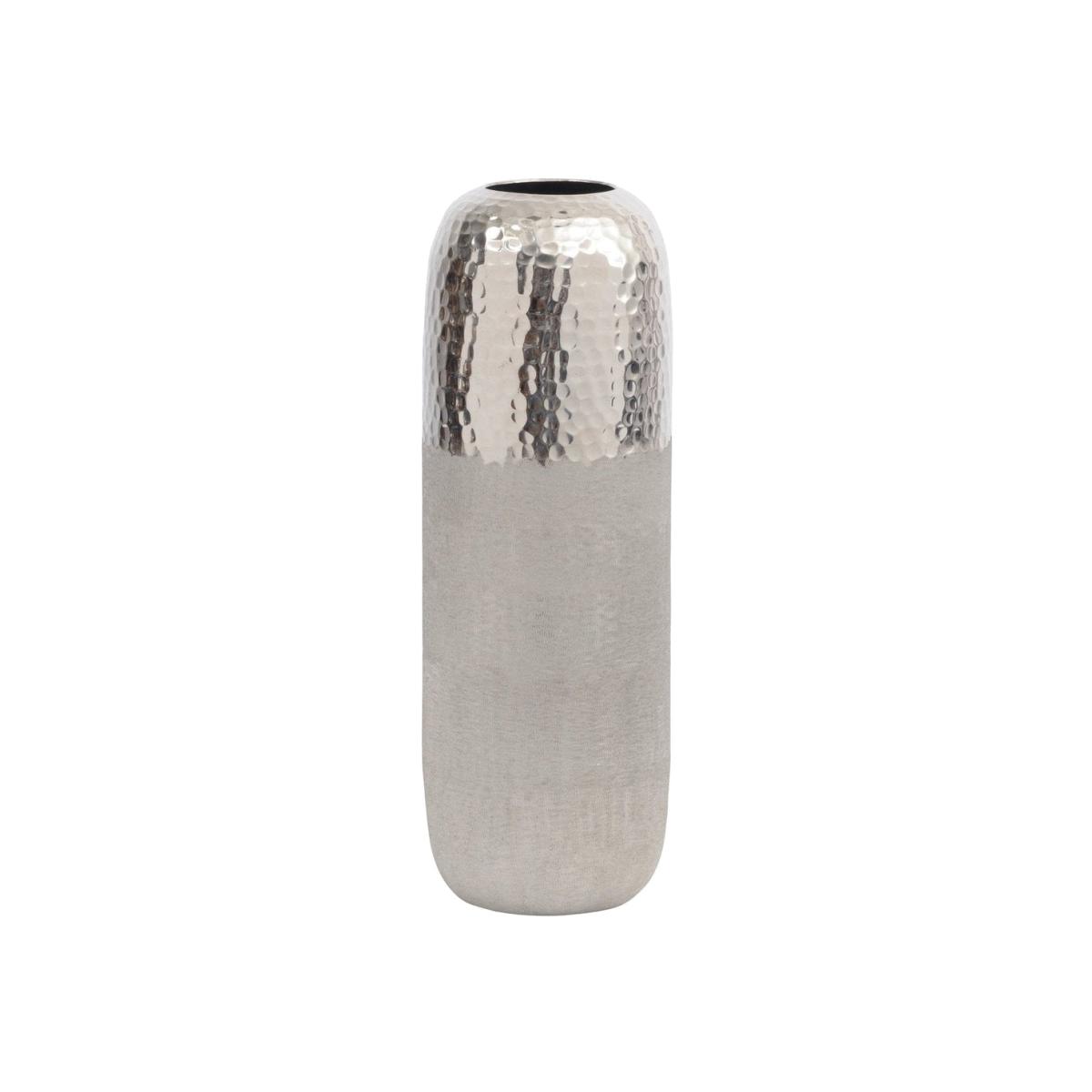 Libra Fuse Hammered and Brushed Large Vase in Silver Finish | Outlet – image 1
