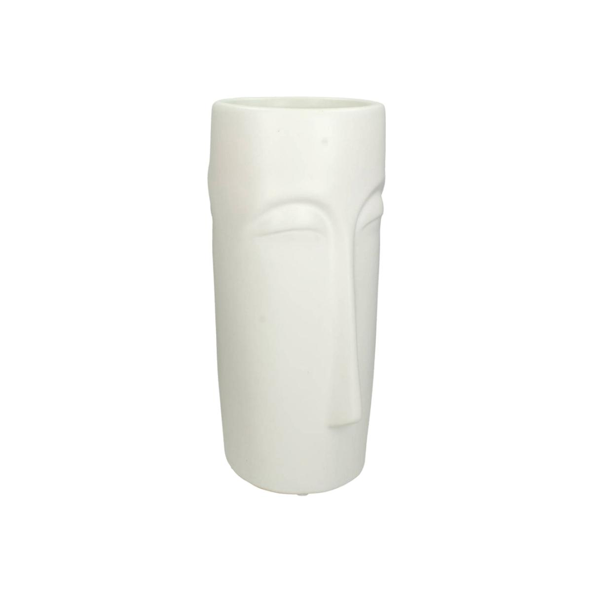 Libra Silhouette Face Ceramic White 29 cm Vase – image 1