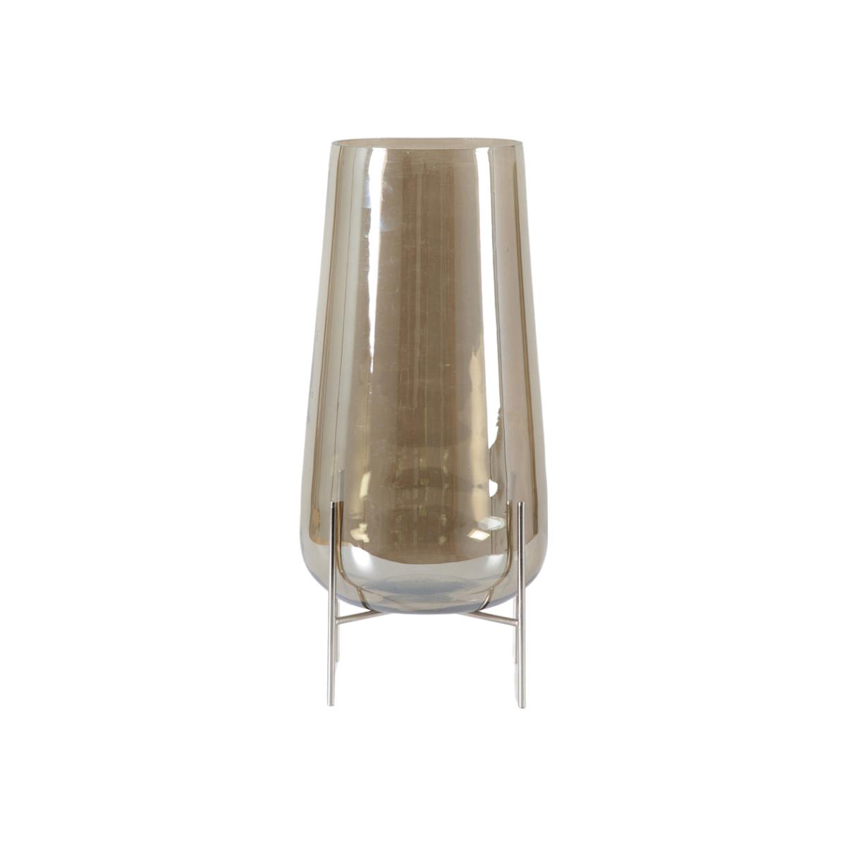 Gallery Interiors Razzo Vase with Stand Amber Lustre