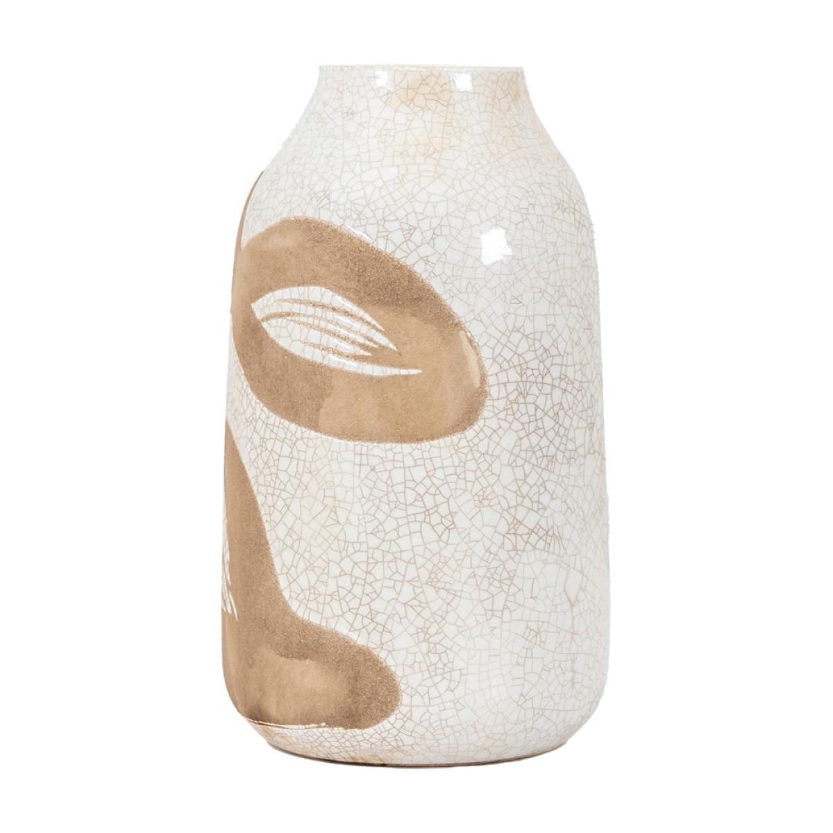 Gallery Interiors Yoya Vase in Reactive White & Brown / Large – image 4