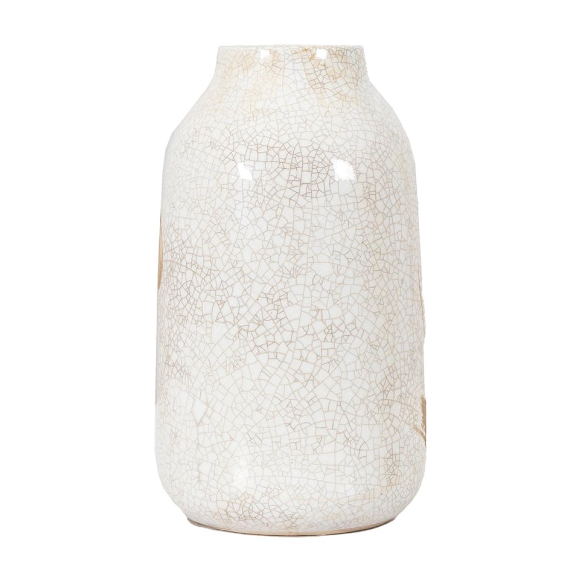 Gallery Interiors Yoya Vase in Reactive White & Brown / Large – image 5