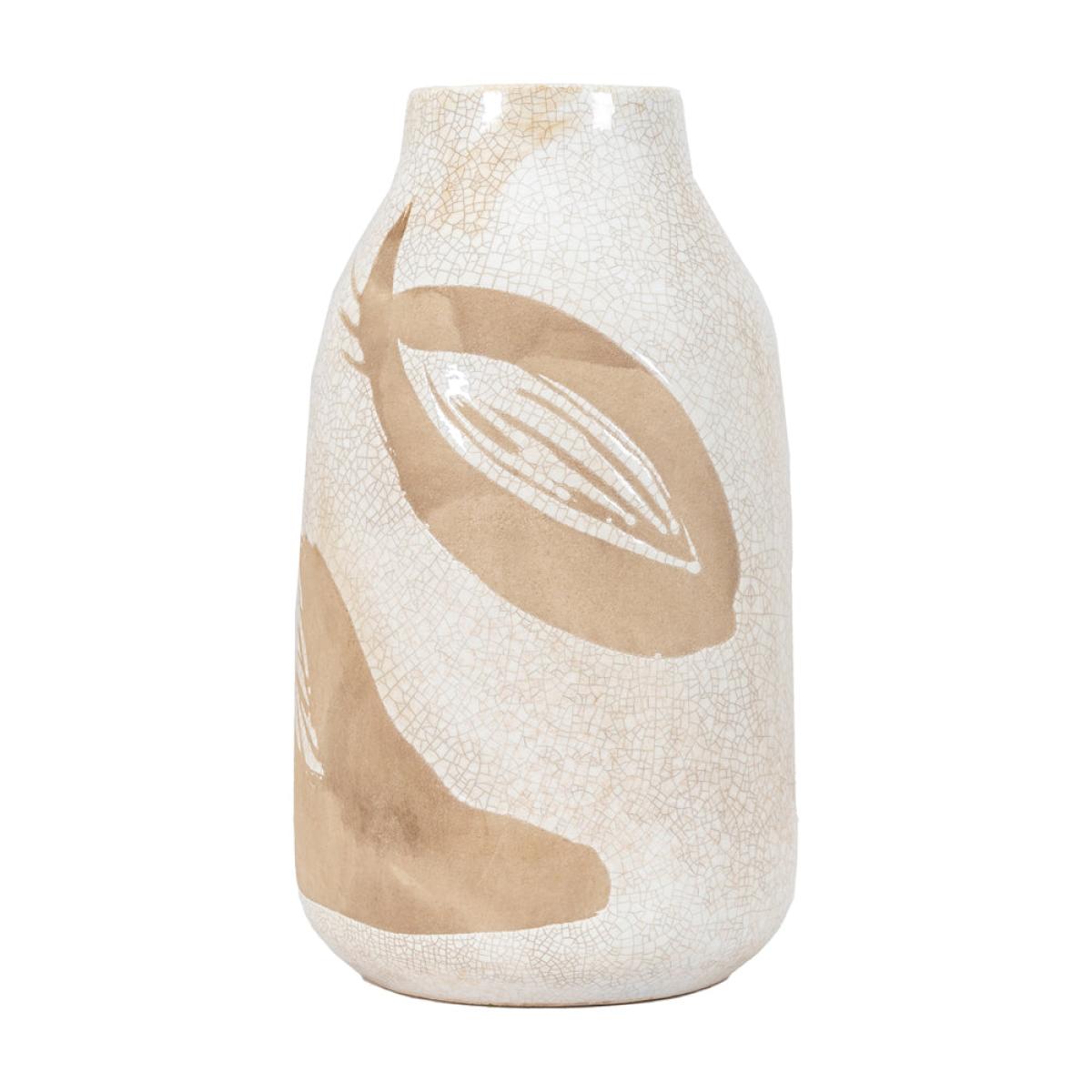 Gallery Interiors Yoya Vase in Reactive White & Brown / Large – image 7
