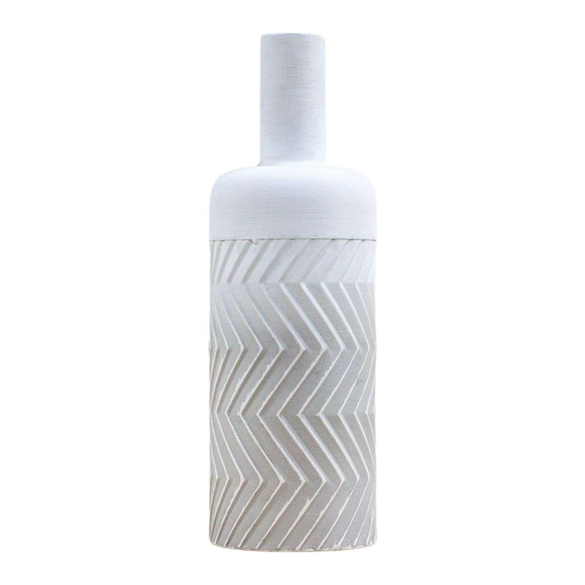 Gallery Interiors Madina Vase Metal Grey & White / Large – image 2