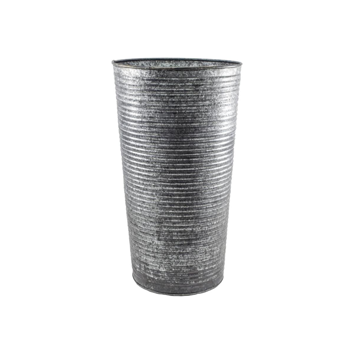 Ivyline Ribbed Galvanised Vase