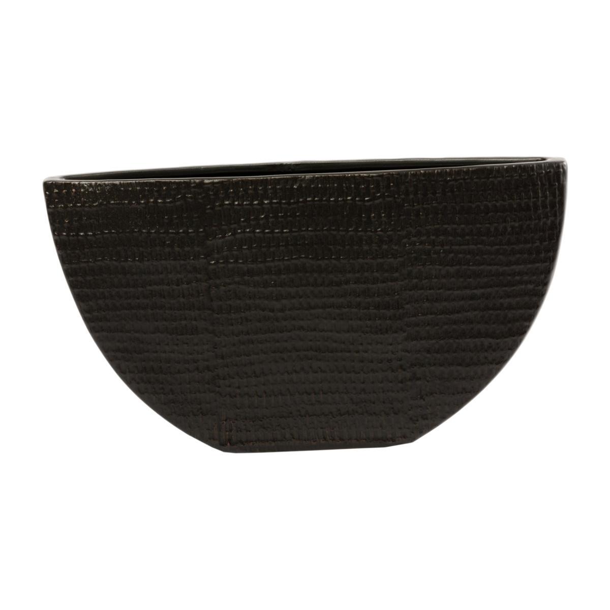 Liang & Eimil Black Textured Ceramic Vase – image 1