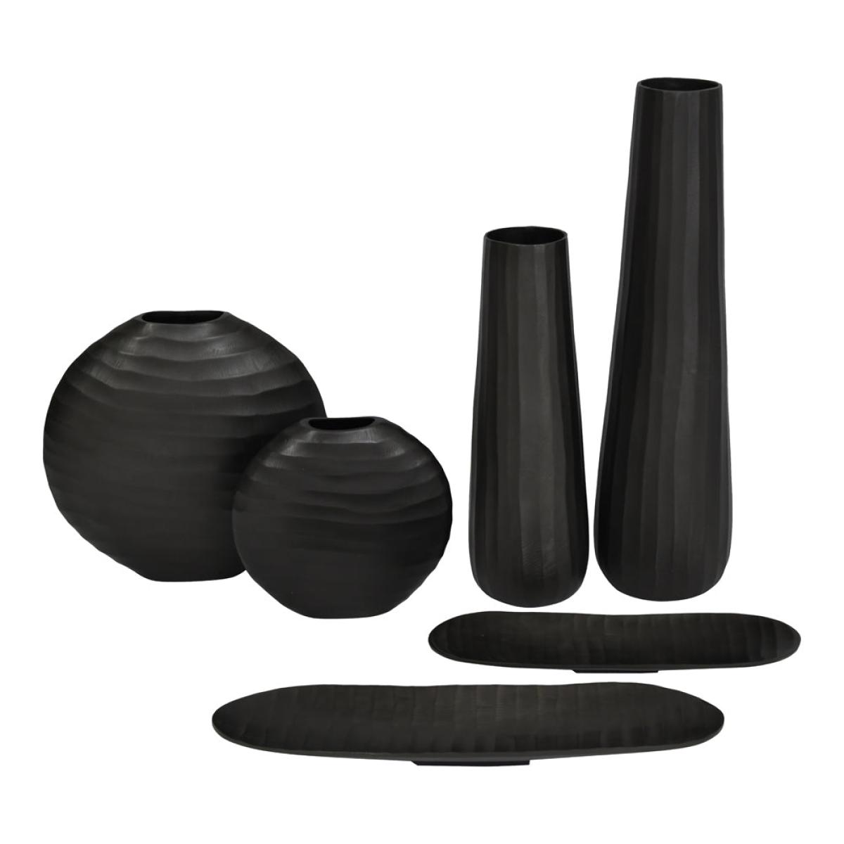 Libra Iconic Ripples Graphite Aluminium Tapered Vase Large – image 5