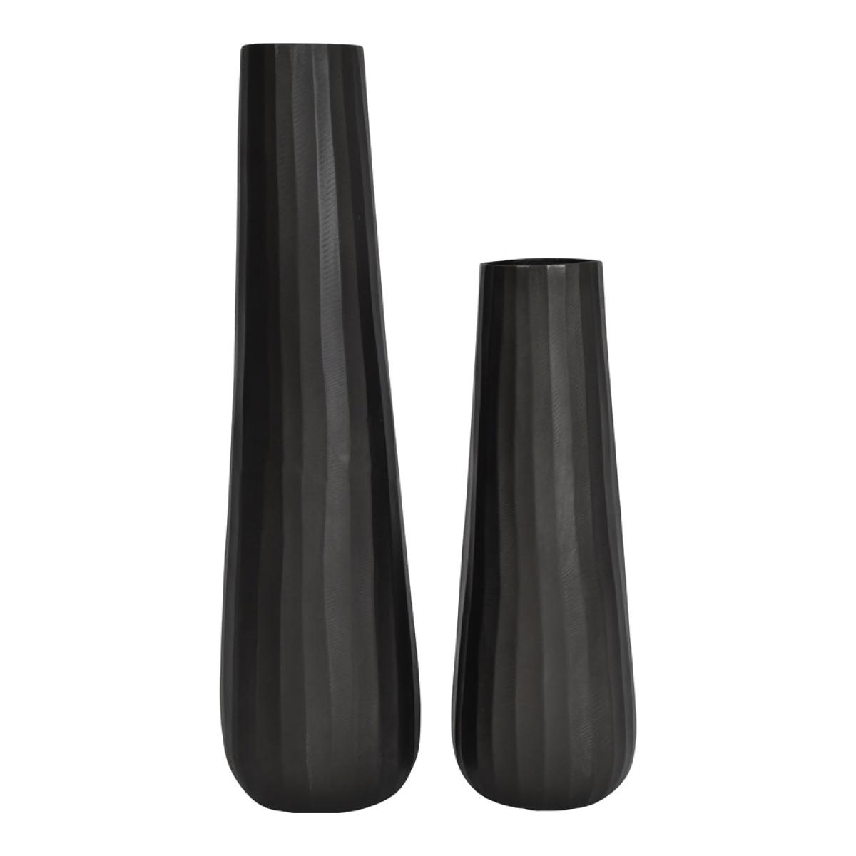 Libra Iconic Ripples Graphite Aluminium Tapered Vase Large – image 6