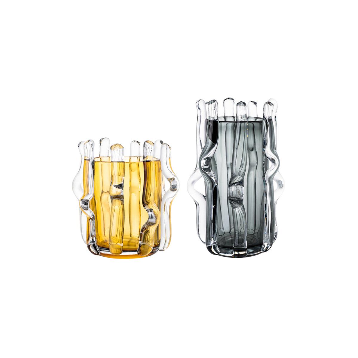 Liang & Eimil Aura Glass Vase Large Grey & Clear – image 2