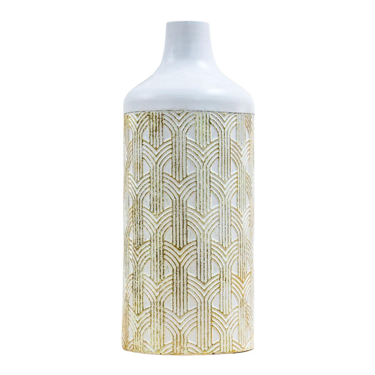 Gallery Interiors Vari Vase Metal Natural & White | Outlet / Large – image 2