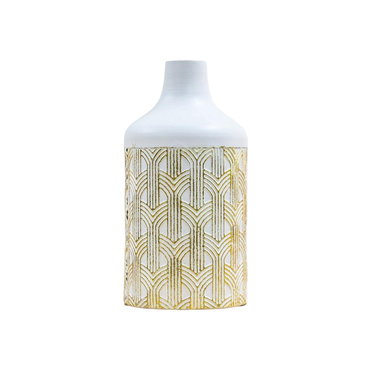 Gallery Interiors Vari Vase Metal Natural & White | Outlet / Large – image 1