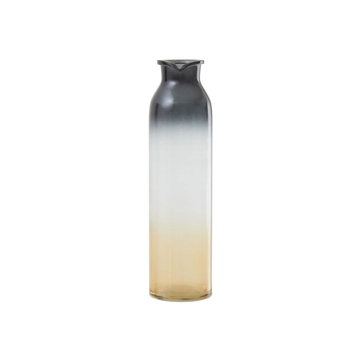 Olivia's Garbo Large Glass Bottle Vase in Black & Gold Ombre