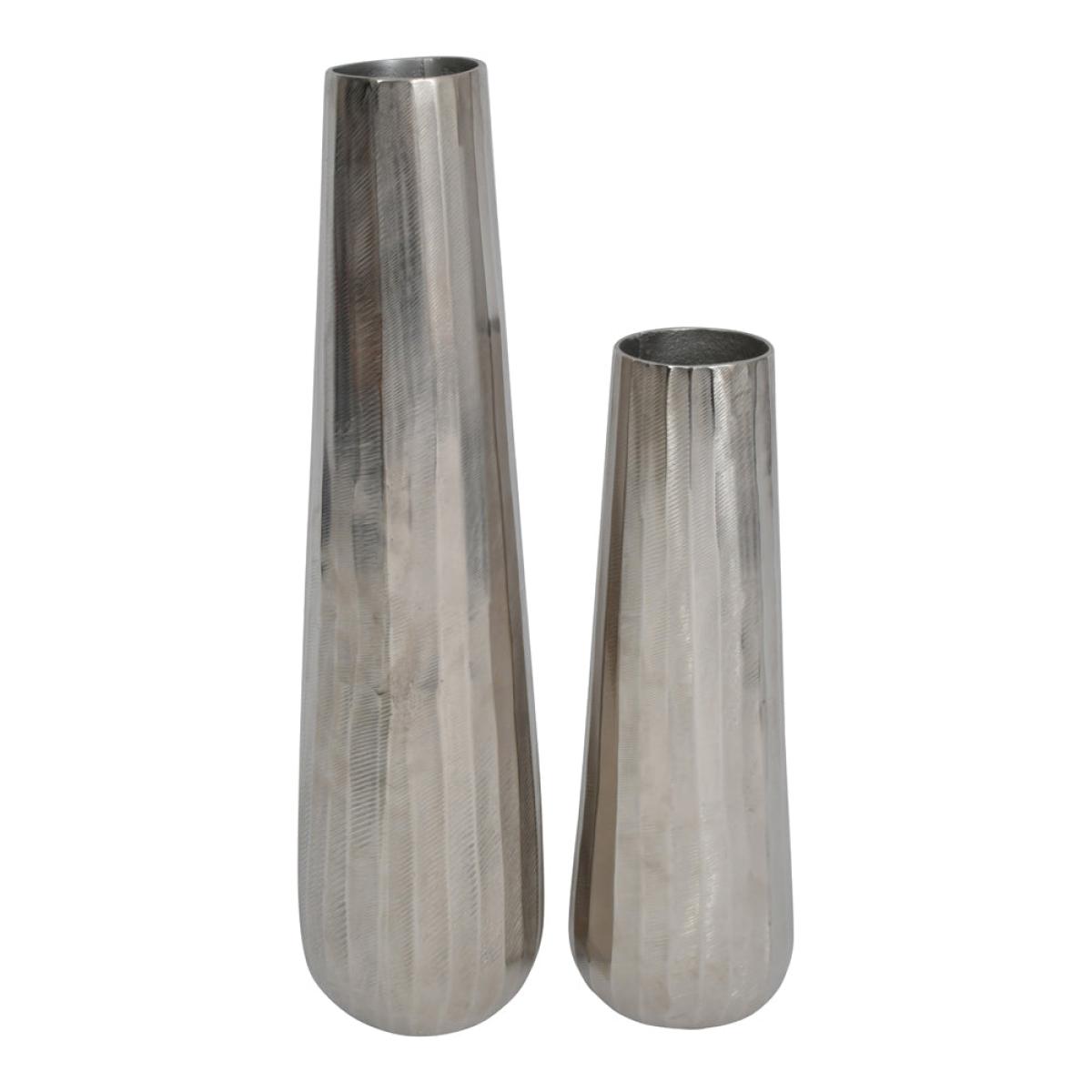 Libra Iconic Ripples Silver Aluminium Tapered Vase 70 cm – image 6