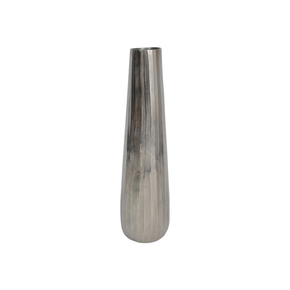 Libra Iconic Ripples Silver Aluminium Tapered Vase 70 cm – image 1