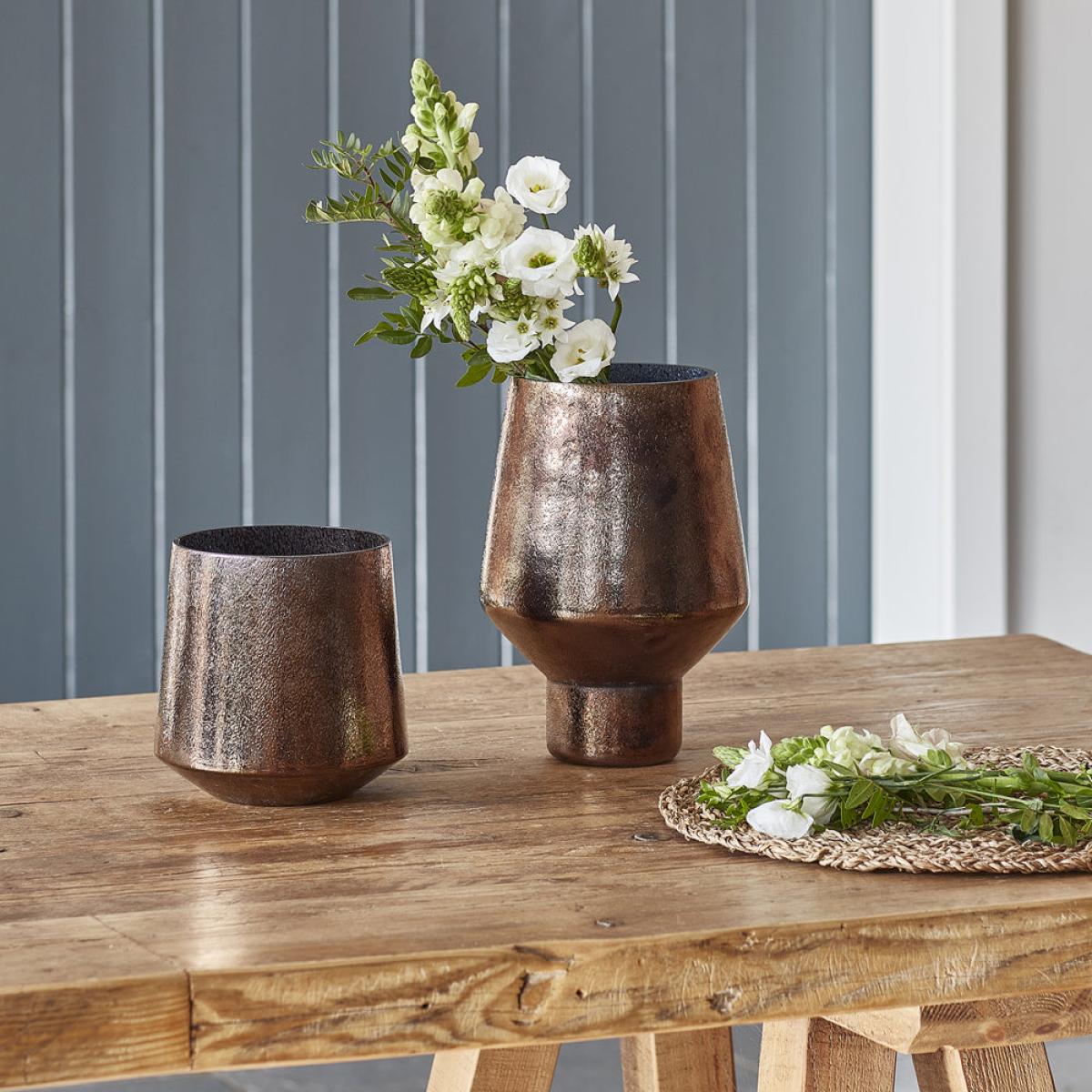 Ivyline Opulent Tall Curved Vase in Metallic Bronze – image 4